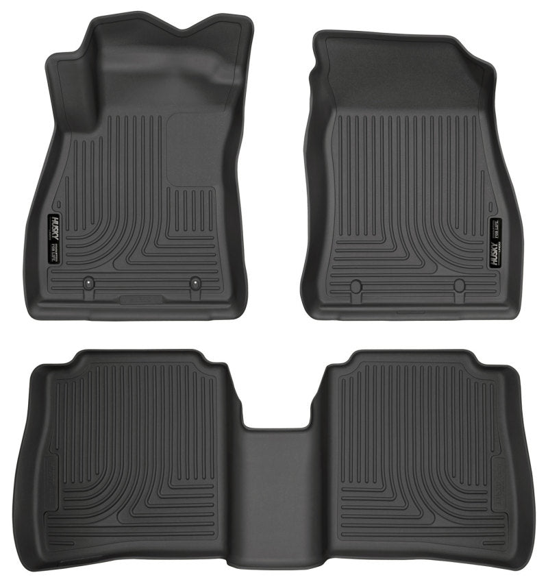 Load image into Gallery viewer, Husky Liners 14-18 Nissan Sentra Weatherbeater Black Front &amp; 2nd Seat Floor Liners
