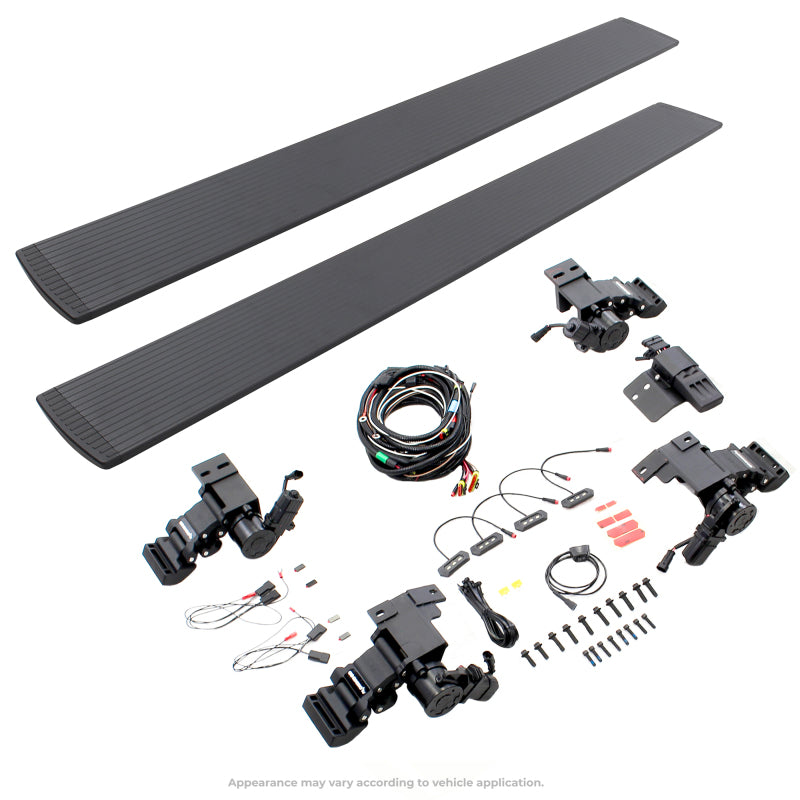 Load image into Gallery viewer, Go Rhino 11-22 Ram 2500/3500 CC 4dr E-BOARD E1 Electric Running Board Kit (No Drill) - Tex. Blk
