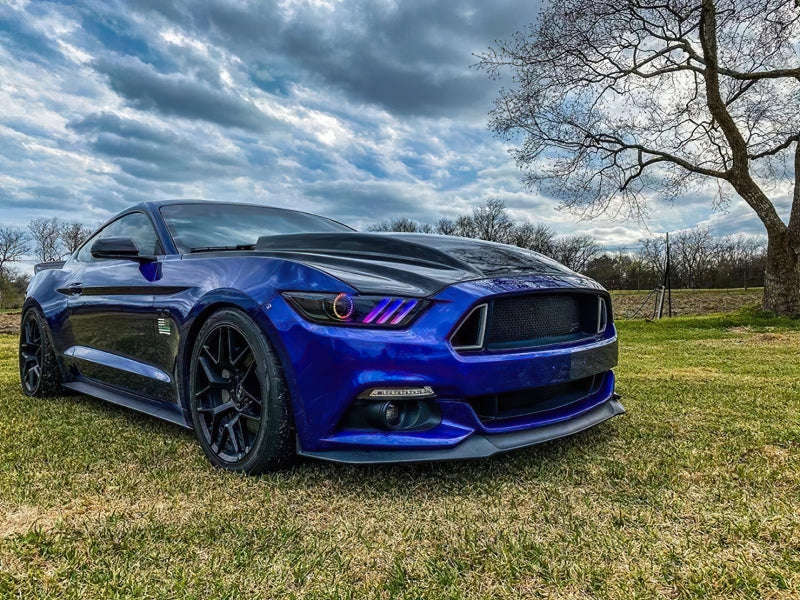 Load image into Gallery viewer, Oracle 15-17 Ford Mustang Dynamic RGB+A Pre-Assembled Headlights - Black Edition - ColorSHIFT
