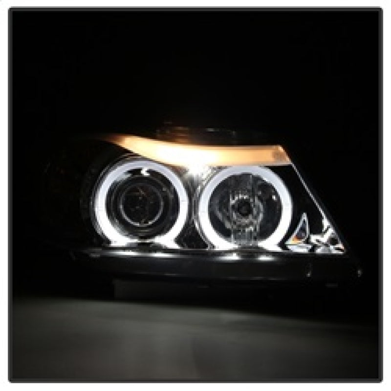 Load image into Gallery viewer, Spyder BMW E90 3-Series 06-08 (4 dr) Proj LED Halo Amber Reflctr Rplc Bulb Smke PRO-YD-BMWE9005-AM-S

