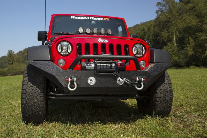 Load image into Gallery viewer, Rugged Ridge Spartan Front Bumper HCE W/Overrider 07-18 Jeep Wrangler JK
