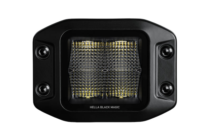 Load image into Gallery viewer, Hella Universal Black Magic 3.2in L.E.D. Cube Kit - Flood Beam (Flush Mount)
