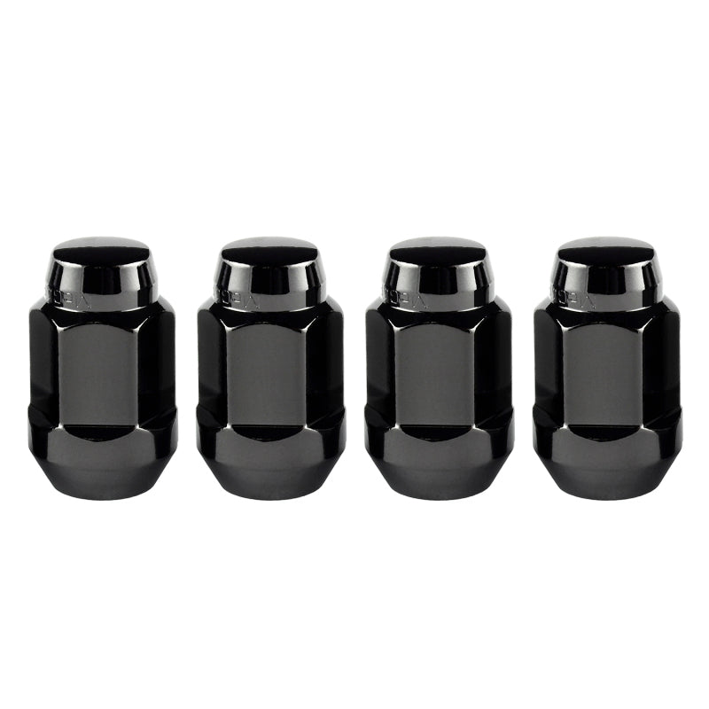 Load image into Gallery viewer, McGard Hex Lug Nut (Cone Seat Bulge Style) M14X1.5 / 22mm Hex / 1.635in. Length (4-Pack) - Black
