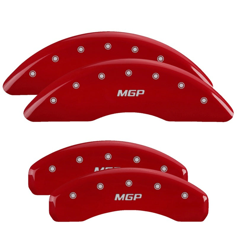 Load image into Gallery viewer, MGP 4 Caliper Covers Engraved Front &amp; Rear MGP Red finish silver ch
