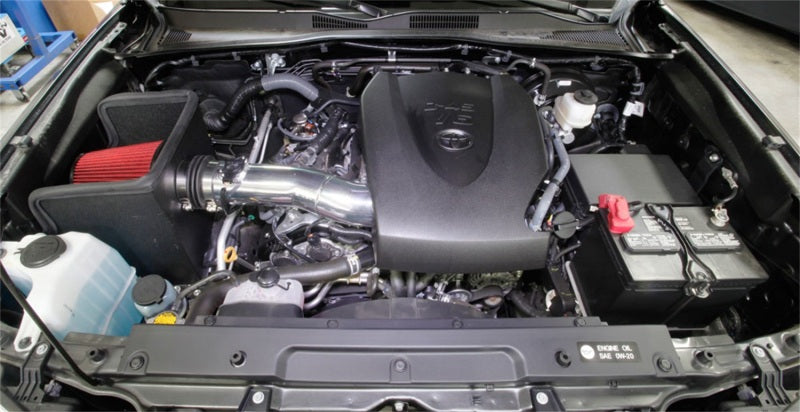 Load image into Gallery viewer, Spectre 16-18 Toyota Tacoma V6-3.5L F/I Air Intake Kit - Polished w/Red Filter
