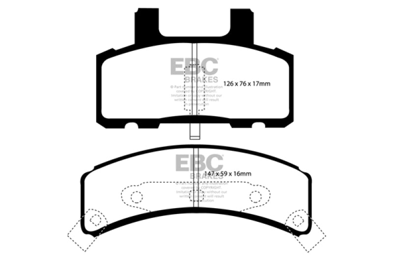 Load image into Gallery viewer, EBC 97-99 Cadillac Deville 4.6 (Rear Drums) Yellowstuff Front Brake Pads
