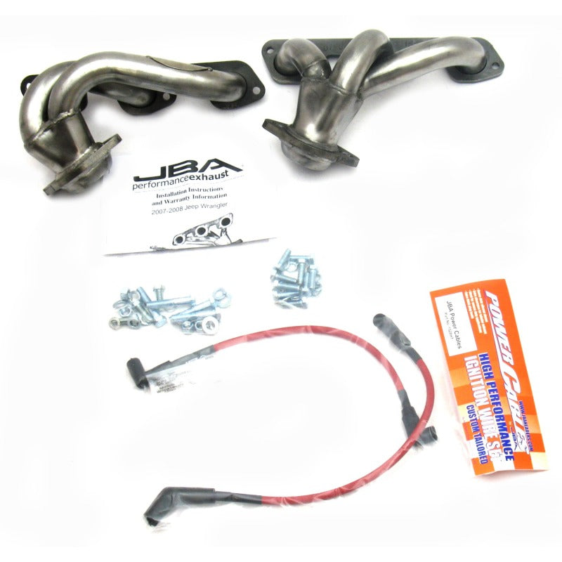 Load image into Gallery viewer, JBA 07-11 Jeep 3.8L V6 1-1/2in Primary Raw 409SS Cat4Ward Header
