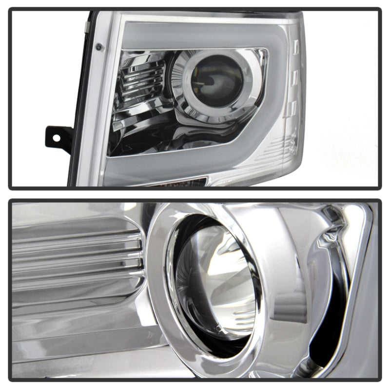 Load image into Gallery viewer, Spyder Ford F150 13-14 Projector Fctry Xenon Model- Light Bar DRL Chrm PRO-YD-FF15013-LBDRL-HID-C
