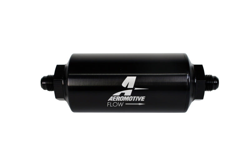 Load image into Gallery viewer, Aeromotive In-Line Filter - (AN-6 Male) 10 Micron Microglass Element Bright Dip Black Finish
