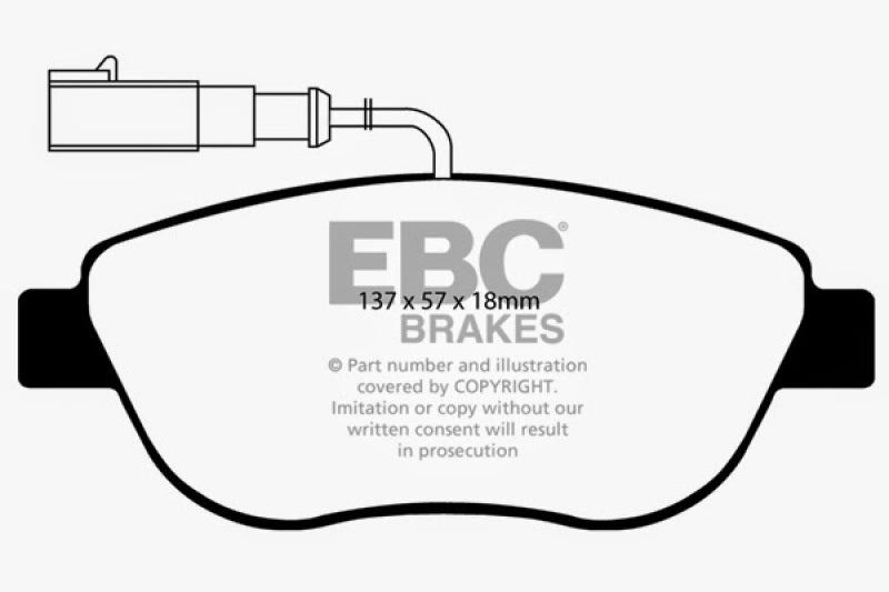 Load image into Gallery viewer, EBC 12+ Fiat 500 1.4 Turbo Abarth Yellowstuff Front Brake Pads
