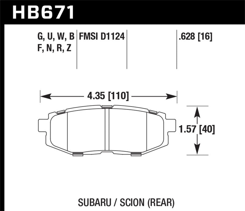 Load image into Gallery viewer, Hawk 13 Scion FR-S / 13 Subaru BRZ/10-12 Legacy 2.5 GT/3.6R DTC-70 Race Rear Brake Pads
