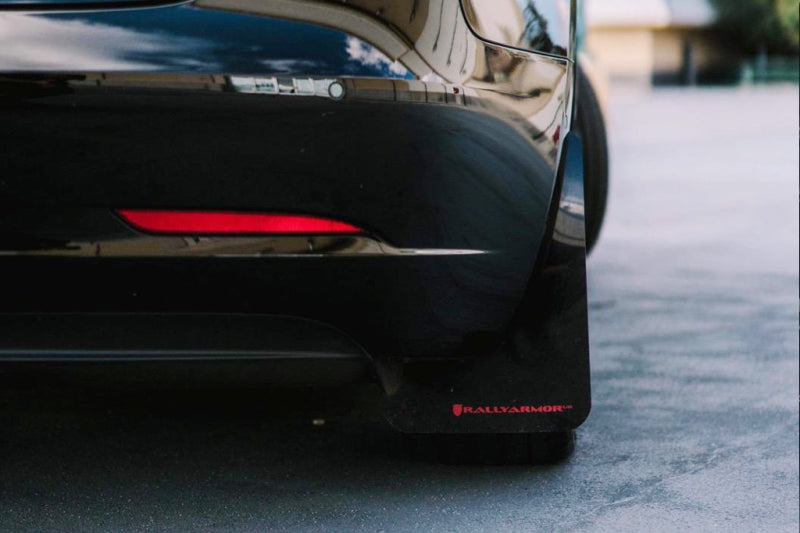 Load image into Gallery viewer, Rally Armor 17-22 Tesla Model 3 Black UR Mud Flap w/ Red Logo
