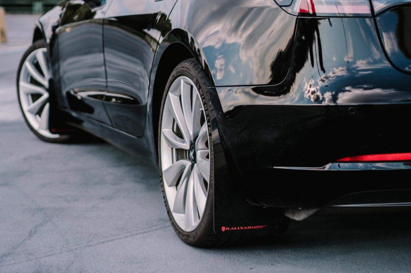 Load image into Gallery viewer, Rally Armor 17-22 Tesla Model 3 Black UR Mud Flap w/ Red Logo
