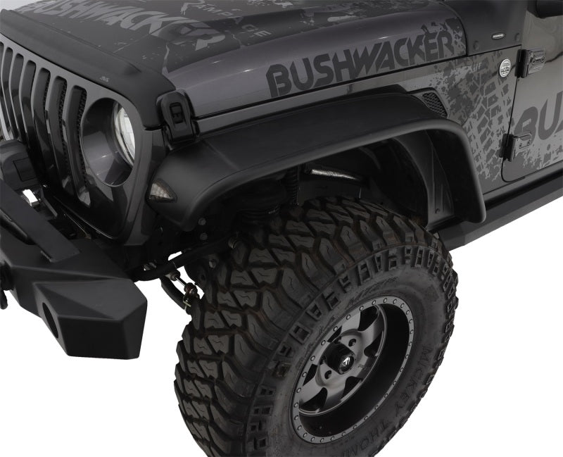 Load image into Gallery viewer, Bushwacker 2018+ Jeep Wrangler (JL) Unlimited Flat Style Flares 4pc - Black
