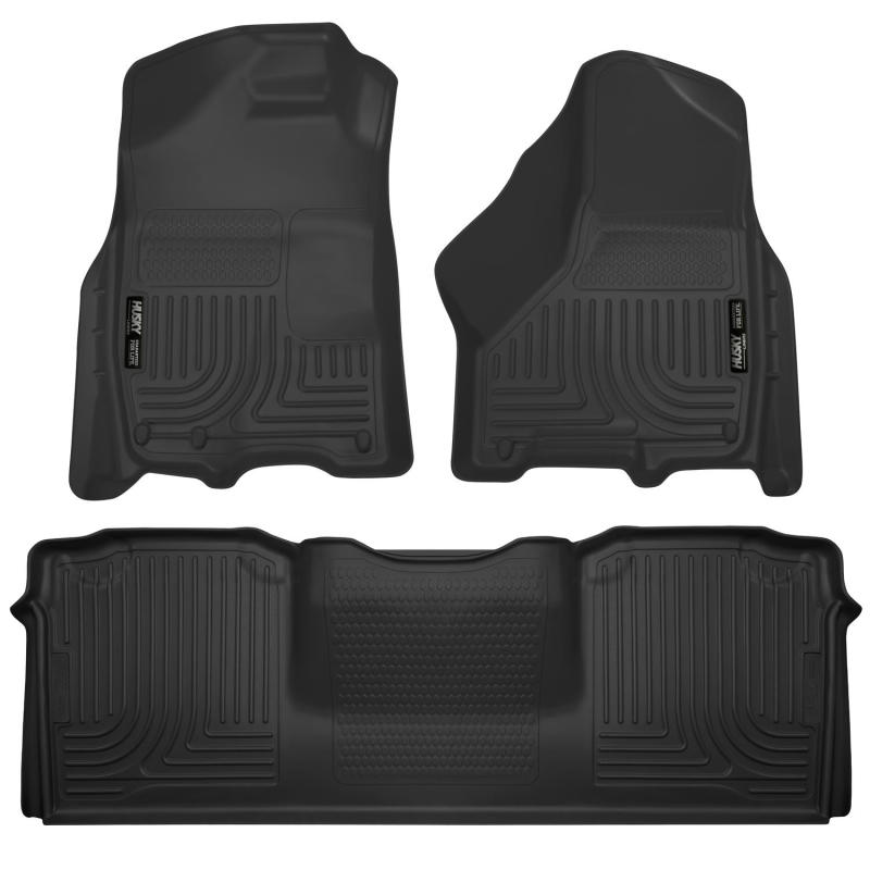 Load image into Gallery viewer, Husky Liners 10-12 Dodge Ram 2500/3500 Mega Cab WeatherBeater Combo Black Floor Liners
