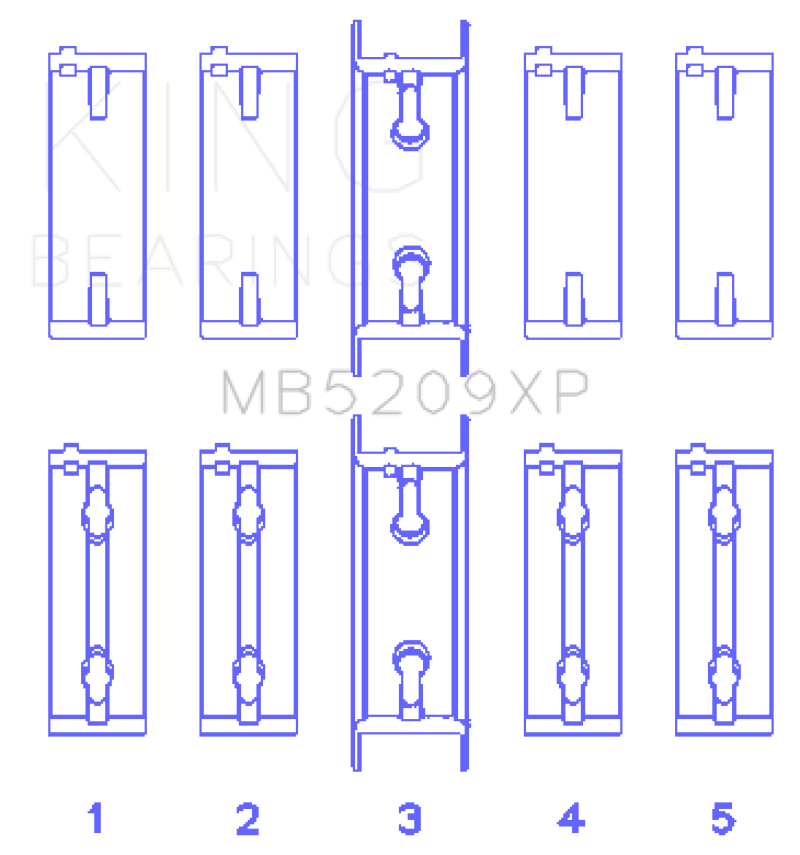 Load image into Gallery viewer, King Mitsubishi 4G63/4G64 7 Bolt 2nd Gen DSM and EVO I-IV (Size STDX) Performance Main Bearing Set
