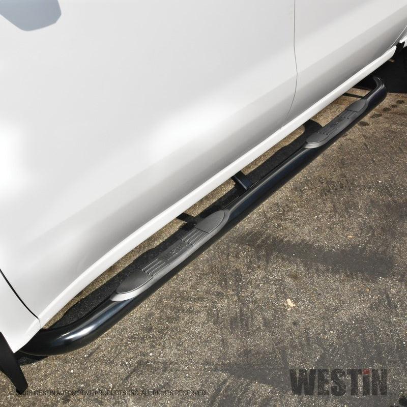 Load image into Gallery viewer, Westin 2019 Chevrolet Silverado/Sierra 1500 Crew Cab E-Series 3 Nerf Step Bars - Black
