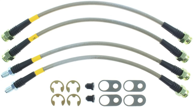 Load image into Gallery viewer, StopTech 08-10 Mitsubishi Lancer Ralliart Stainless Steel Rear Brake Lines
