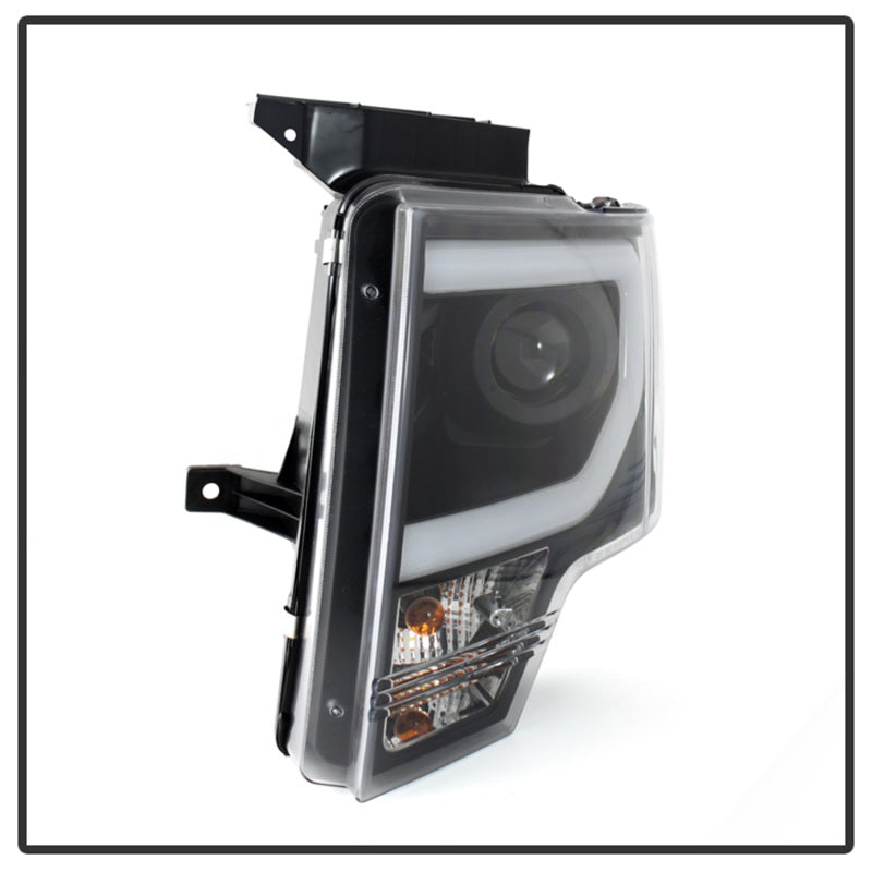 Load image into Gallery viewer, Spyder Ford F150 09-14 Projector Headlights Halogen Model- Light Bar DRL Blk PRO-YD-FF15009-LBDRL-BK
