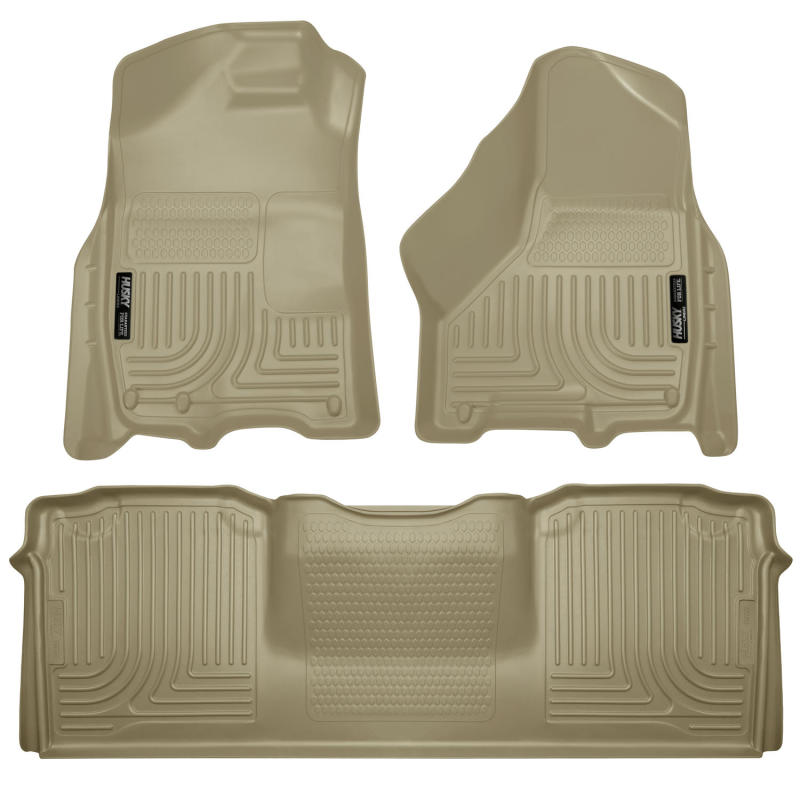 Load image into Gallery viewer, Husky Liners 10-12 Dodge Ram 2500/3500 Mega Cab WeatherBeater Combo Tan Floor Liners
