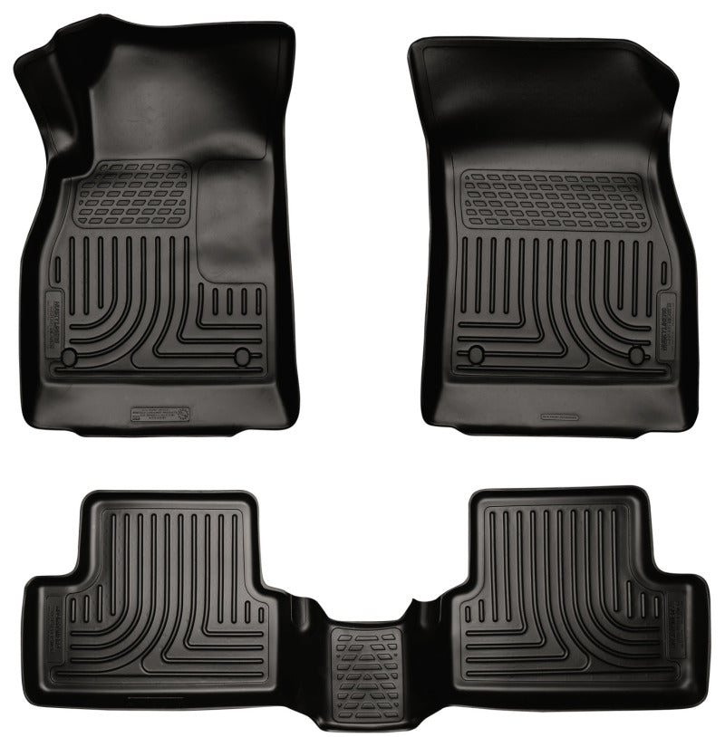 Load image into Gallery viewer, Husky Liners 11-12 Chevrolet Cruze WeatherBeater Combo Black Floor Liners
