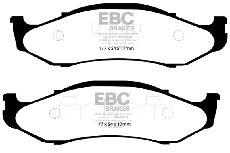 Load image into Gallery viewer, EBC 97-99 Jeep Cherokee 2.5 82mm High Rotors Extra Duty Front Brake Pads
