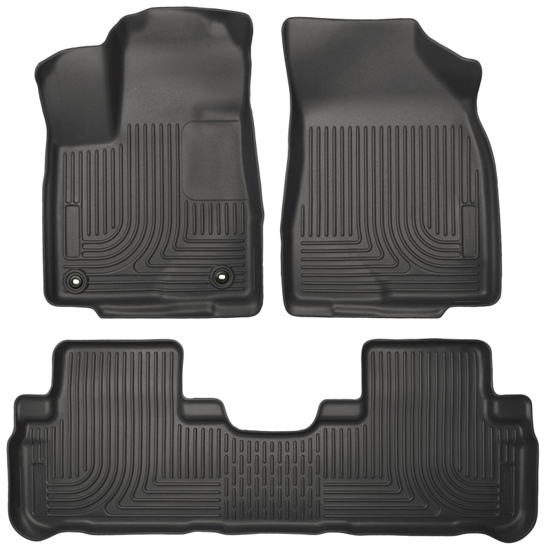 Load image into Gallery viewer, Husky Liners 14 Toyota Highlander Weatherbeater Black Front &amp; 2nd Seat Floor Liners
