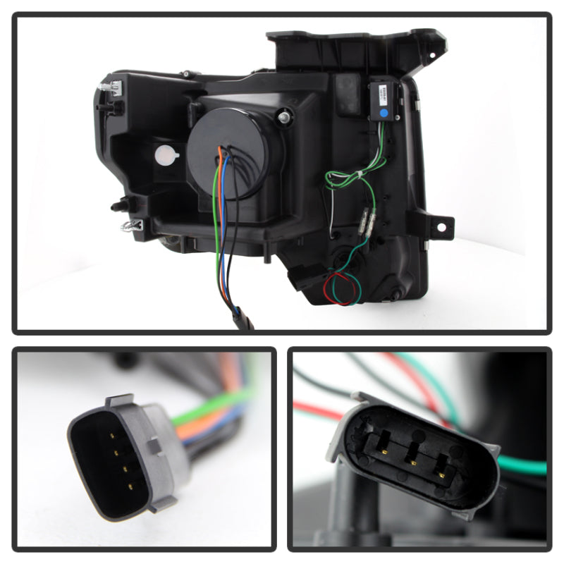 Load image into Gallery viewer, Spyder Ford F150 13-14 Projector Fctry Xenon Model- Light Bar DRL Blk PRO-YD-FF15013-LBDRL-HID-BK
