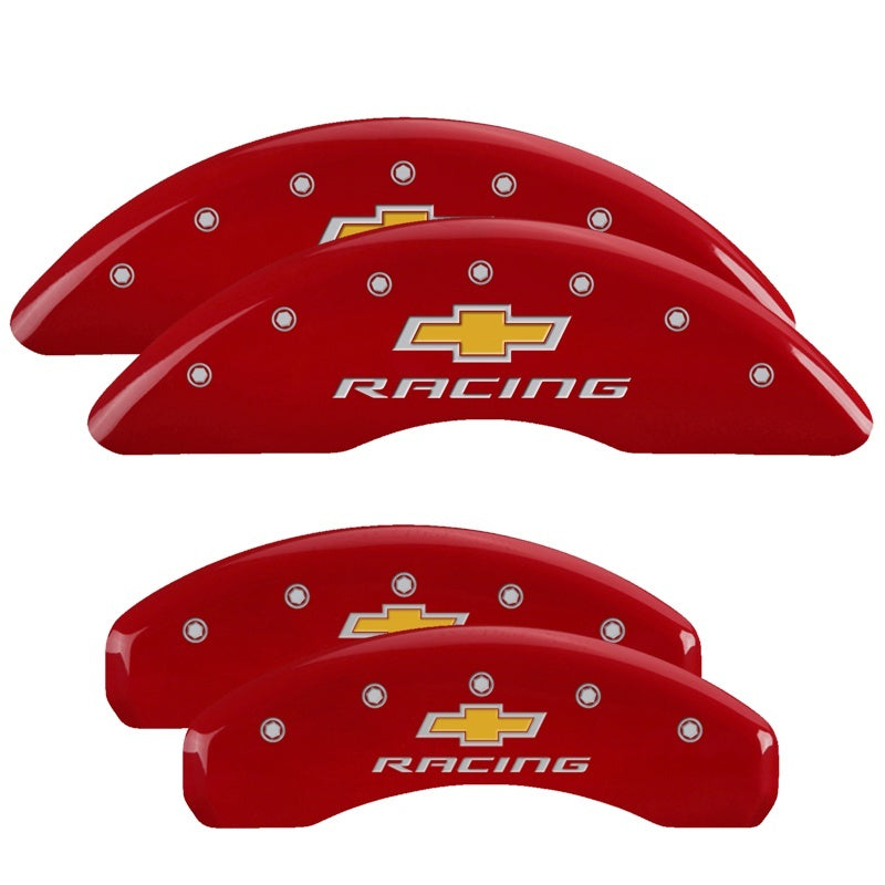 Load image into Gallery viewer, MGP 4 Caliper Covers Engraved Front &amp; Rear MGP Red finish silver ch
