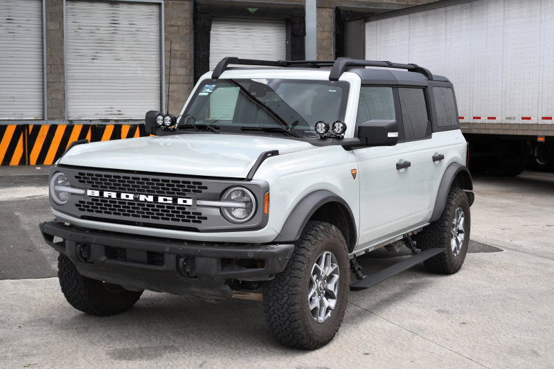 Load image into Gallery viewer, Go Rhino 21-23 Ford Bronco 4dr E-BOARD E1 Electric Running Board Kit (No Drill) - Tex. Blk
