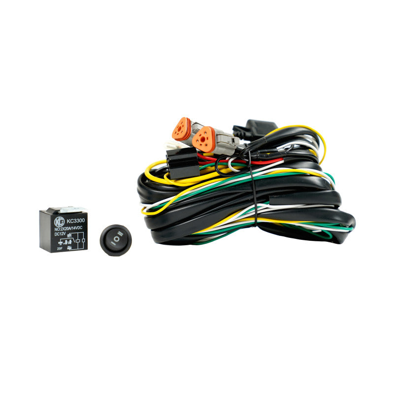 Load image into Gallery viewer, KC HiLiTES Wiring Harness FLEX ERA w/40 AMP Relay &amp; 3 Position LED Rocker Switch (3-Pin Deutsch Con)

