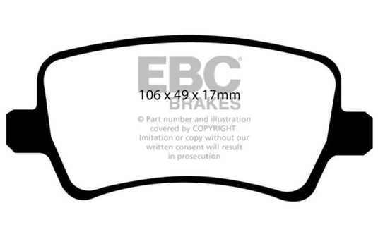EBC 13-15 Land Rover LR2 2.0 Turbo Yellowstuff Rear Brake Pads