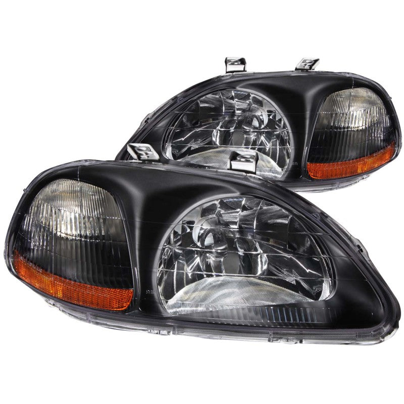 Load image into Gallery viewer, ANZO 1996-1998 Honda Civic Crystal Headlights Black

