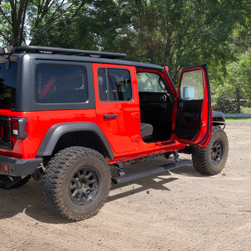 Load image into Gallery viewer, Go Rhino 18-23 Jeep Wrangler 4dr E-BOARD E1 Electric Running Board Kit (Drilling Req.) - Tex. Blk

