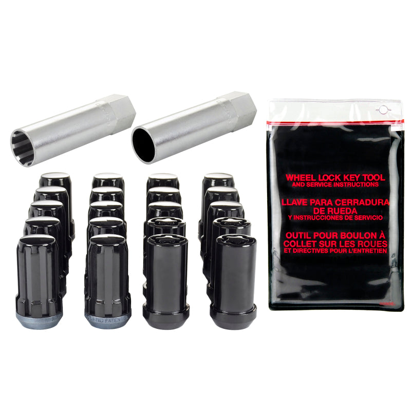 Load image into Gallery viewer, McGard SplineDrive Tuner 5 Lug Install Kit w/Locks &amp; Tool (Cone) M14X1.5 / 22mm Hex - Blk

