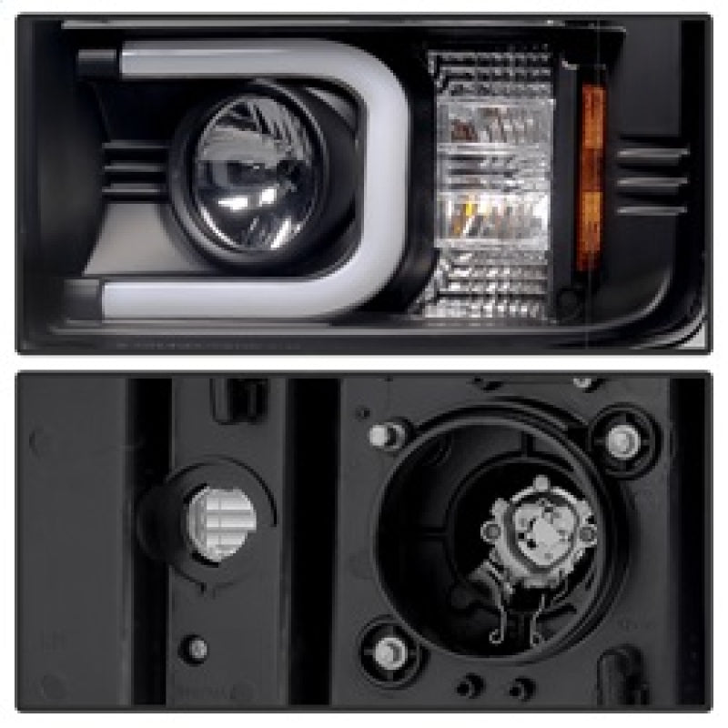 Load image into Gallery viewer, Spyder Chevy Silverado 2014-16 2500 HD Projector Headlights Light Bar DRL Blk PRO-YD-CSHD14-LBDRL-BK
