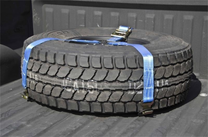 Load image into Gallery viewer, N-Fab Bed Mounted Rapid Tire Strap Universal - Gloss Black - Black Strap
