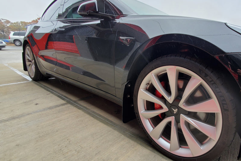 Load image into Gallery viewer, Rally Armor 17-22 Tesla Model 3 Black UR Mud Flap w/ Red Logo

