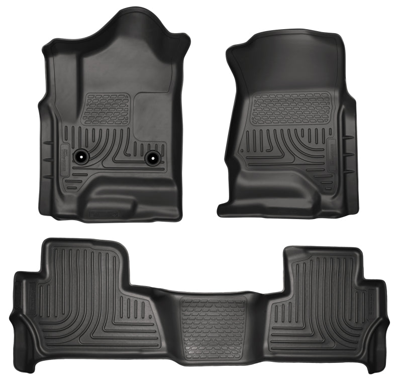 Load image into Gallery viewer, Husky Liners 2015 Chevy/GMC Tahoe/Yukon WeatherBeater Combo Black Floor Liners
