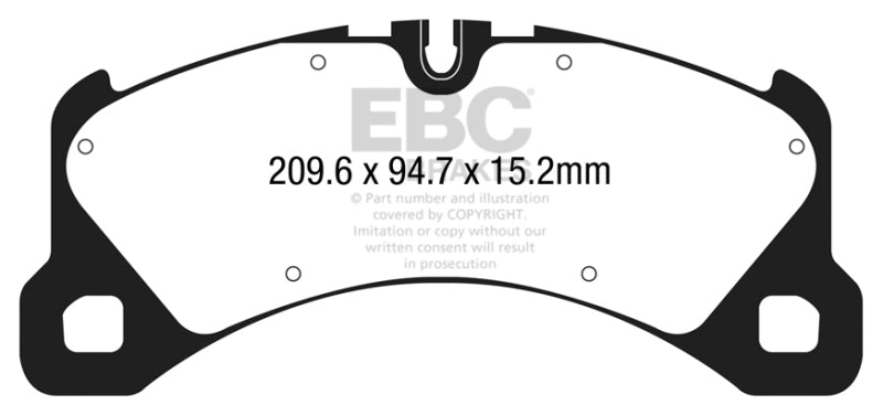 Load image into Gallery viewer, EBC 14+ Porsche Macan (Cast Iron Rotors only) 3.0 Twin Turbo Yellowstuff Front Brake Pads
