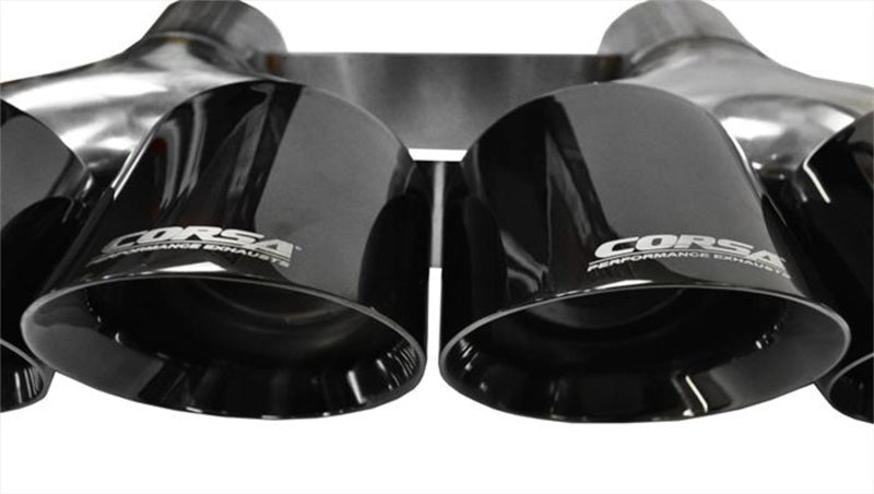 Load image into Gallery viewer, Corsa 15-15 Chevrolet Corvette 6.2L V8 Quad 45in Polished Black Pro-Series Tip Kit
