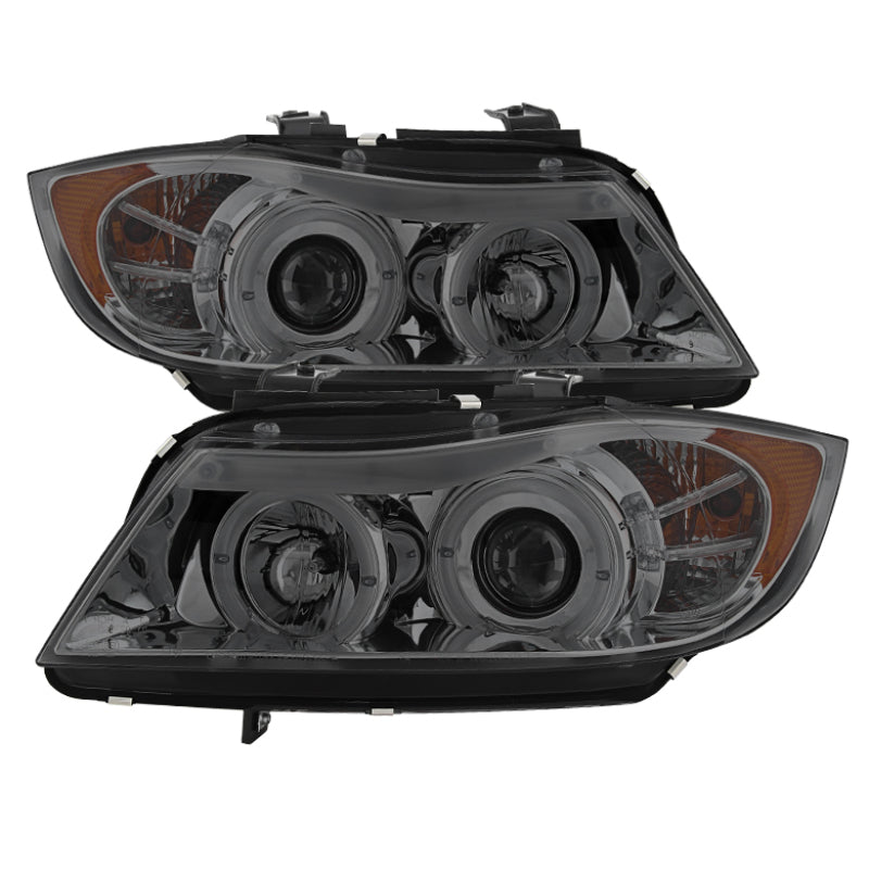 Load image into Gallery viewer, Spyder BMW E90 3-Series 06-08 (4 dr) Proj LED Halo Amber Reflctr Rplc Bulb Smke PRO-YD-BMWE9005-AM-S
