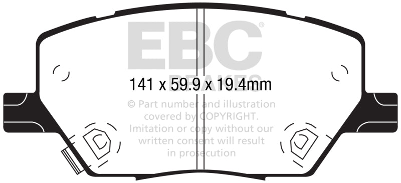 Load image into Gallery viewer, EBC 2015+ Fiat 500X 1.4L Turbo Greenstuff Front Brake Pads
