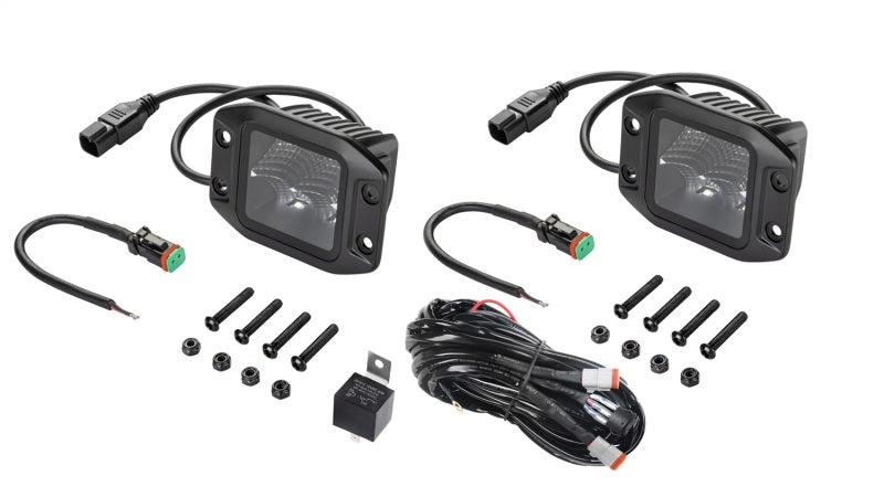 Load image into Gallery viewer, Hella Universal Black Magic 3.2in L.E.D. Cube Kit - Flood Beam (Flush Mount)
