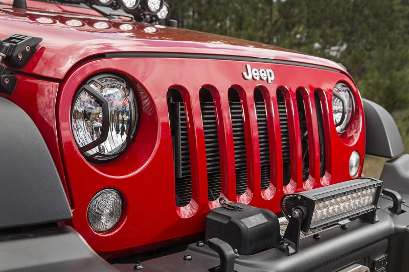 Load image into Gallery viewer, Rugged Ridge 07-18 Jeep Wrangler JK/JKU Textured Black Elite Headlight Euro Guards
