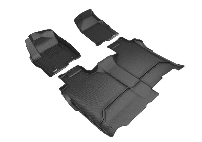 Load image into Gallery viewer, 3D MAXpider 2019-2020 Chevrolet Silverado 1500 Kagu 1st &amp; 2nd Row Floormats - Black
