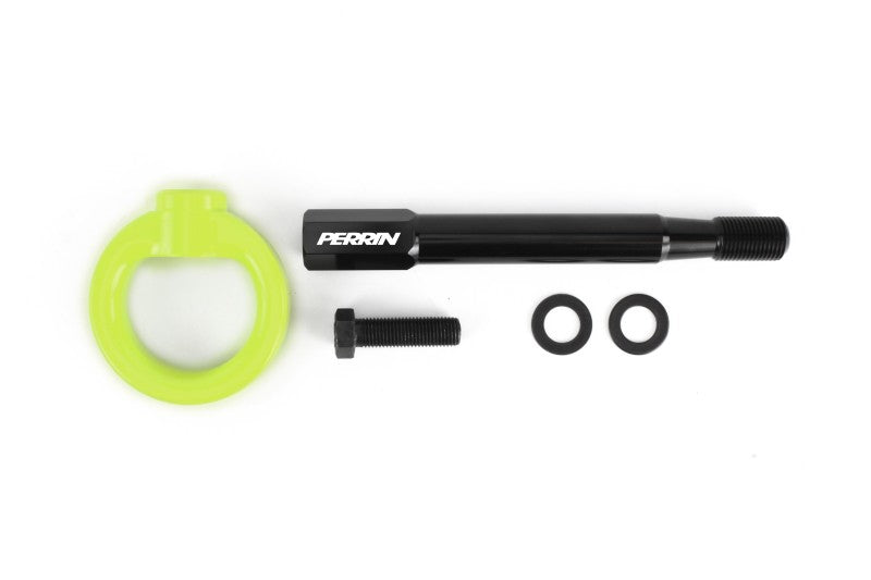 Load image into Gallery viewer, Perrin 2022 Subaru WRX / 18-21 Crosstrek / 14-21 Forester Tow Hook Kit (Front) - Neon Yellow
