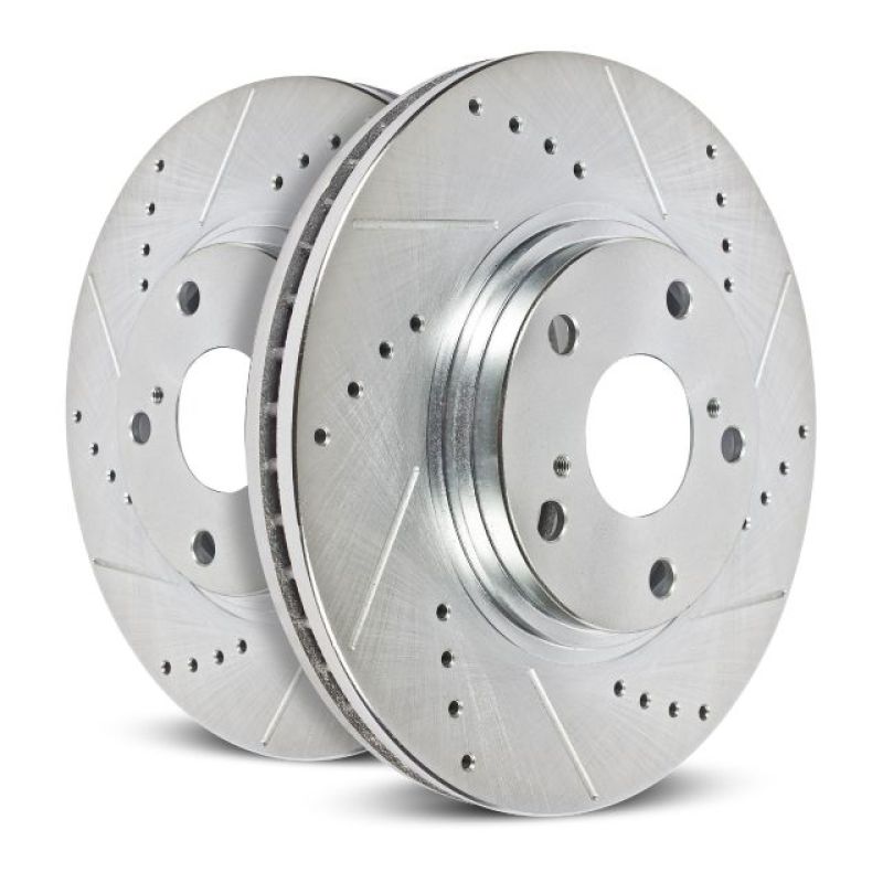 Load image into Gallery viewer, Power Stop 03-06 Mitsubishi Lancer Front Evolution Drilled &amp; Slotted Rotors - Pair
