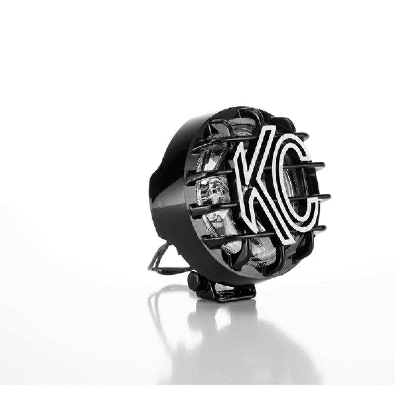 Load image into Gallery viewer, KC HiLiTES Rally 400 4in. Round Halogen Light 55w Spread Beam (Single) - Black
