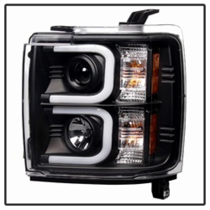 Load image into Gallery viewer, Spyder Chevy Silverado 2014-16 2500 HD Projector Headlights Light Bar DRL Blk PRO-YD-CSHD14-LBDRL-BK
